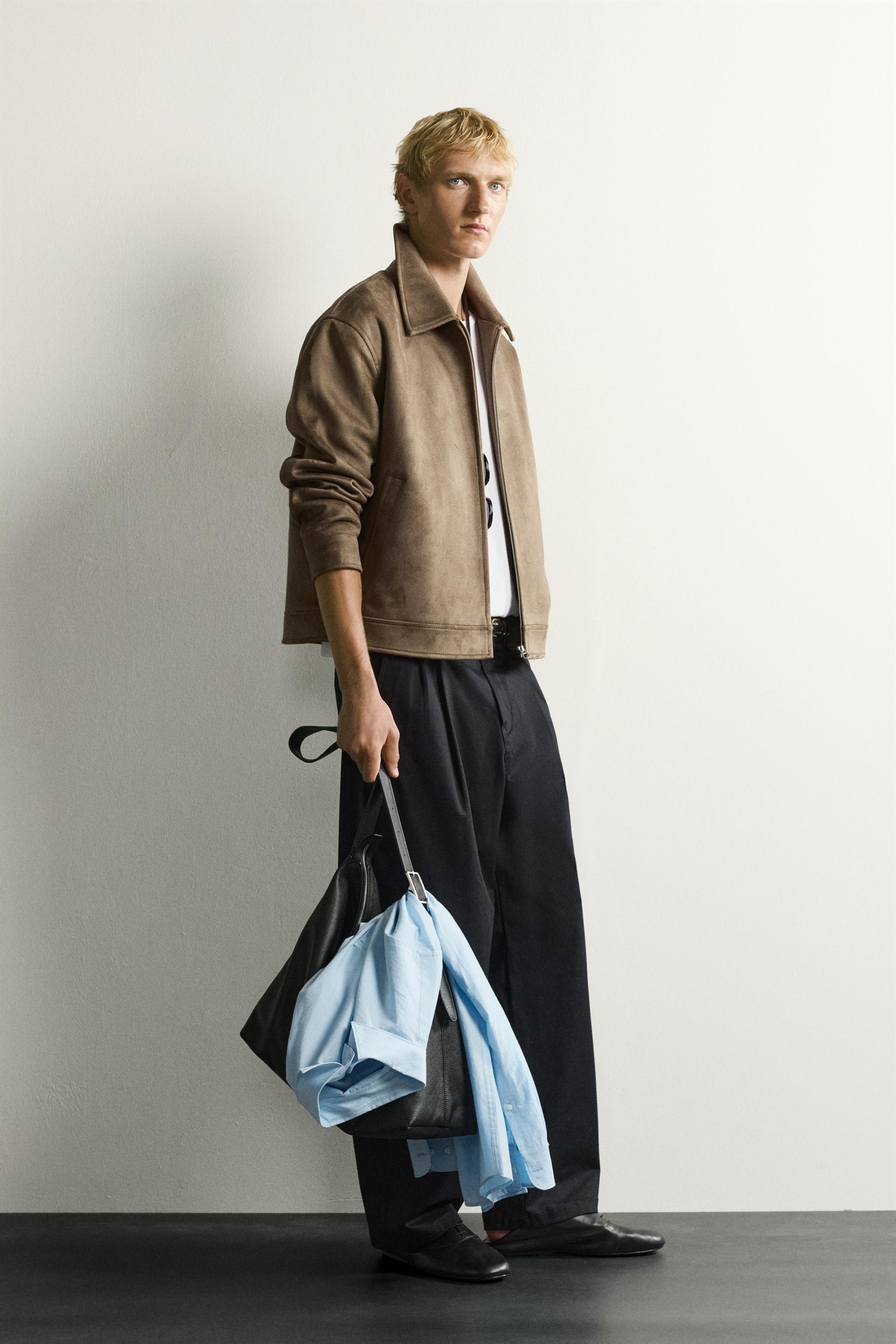 BLOUSON REGULAR FIT EFFET DAIM